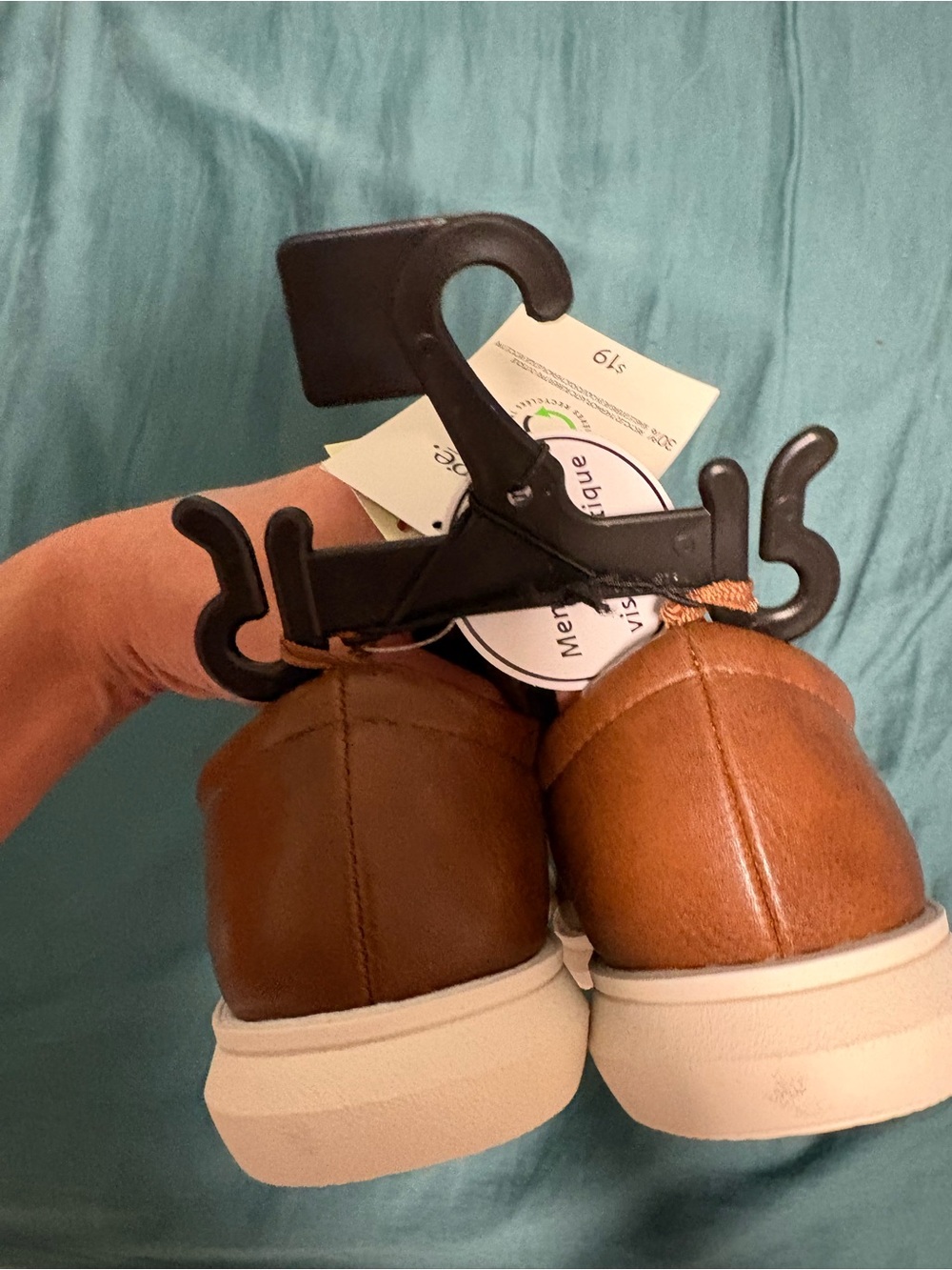 George Kids Tan/Brown Velcro Casual Dress Shoes - Size 12 - Picture 7 of 9